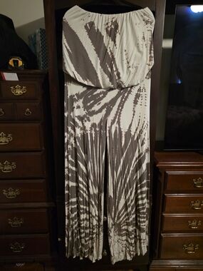 Young Fabulous & Broke Brown & Cream Strapless Wide-Leg Jumpsuit
